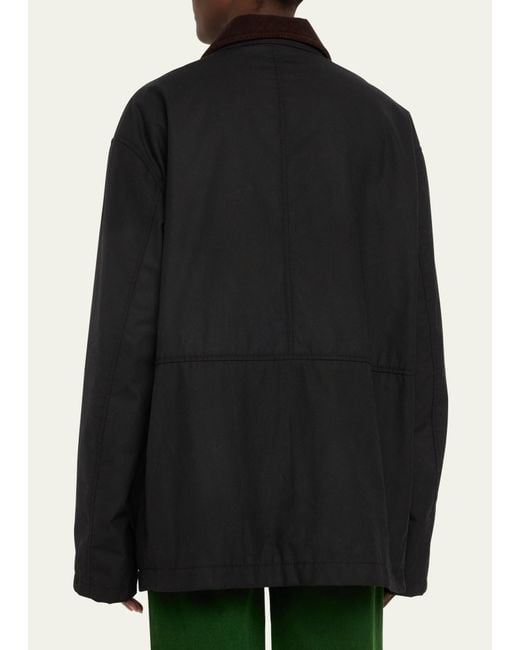 The Row Black Frank Corduroy-collar Cashmere Jacket