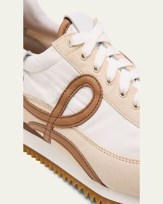 Loewe Natural Flow Runner Suede And Leather Sneakers