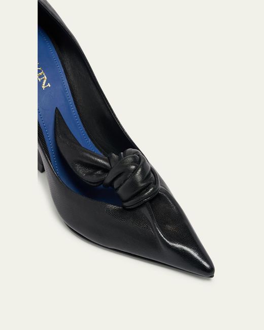 Lanvin Black Leather Bow Pumps