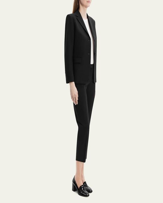 Theory Black Traceable Wool Slim Single-Breasted Blazer