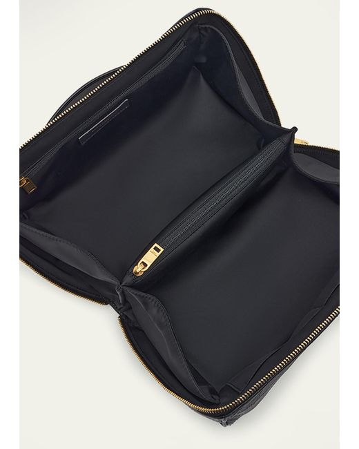Saint Laurent Black Vanity Case Ysl Top-handle Bag In Quilted Smooth Leather