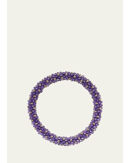 Meredith Frederick Blue 14k Gold And Amethyst Roll On Bracelet