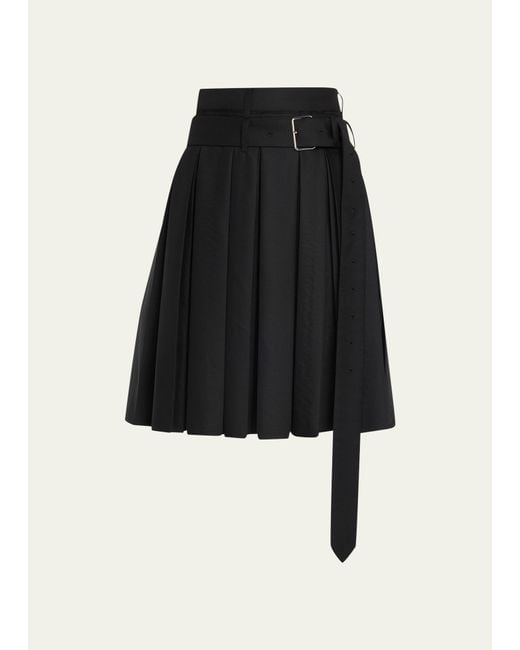 Peter Do Black Pleated Belted Skirt