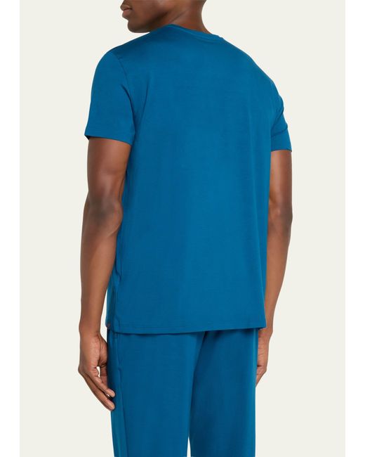 Derek Rose Blue Basel 17 Modal T-shirt for men