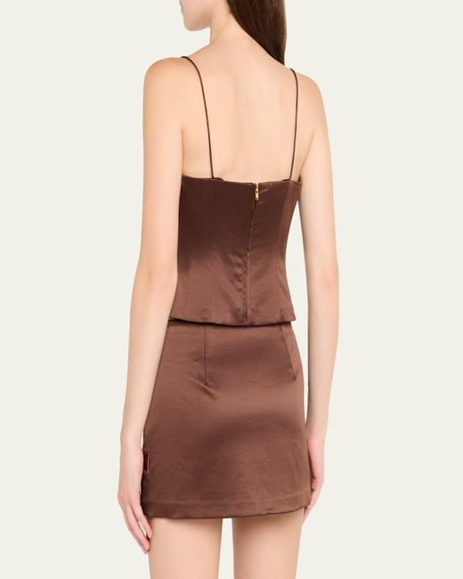 LoveShackFancy White Cassana Satin Sleeveless Top