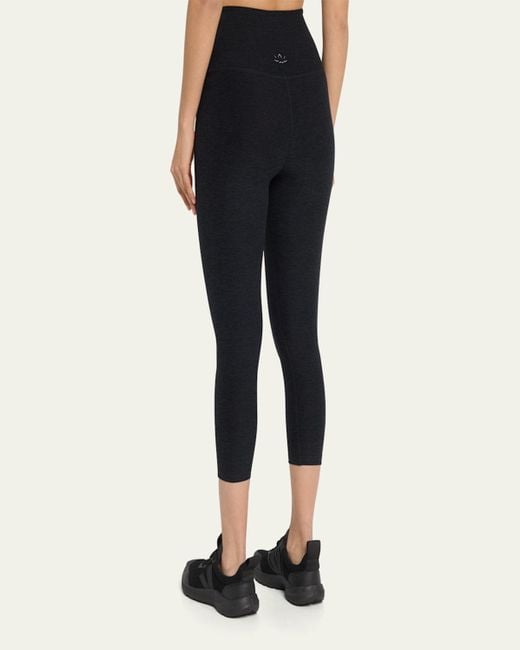 Beyond Yoga Black Space-Dye High Waist Capri Legging