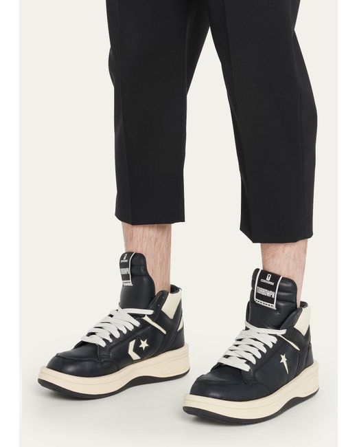 Rick Owens White X Converse Turbowpn Leather High-top Sneakers for men