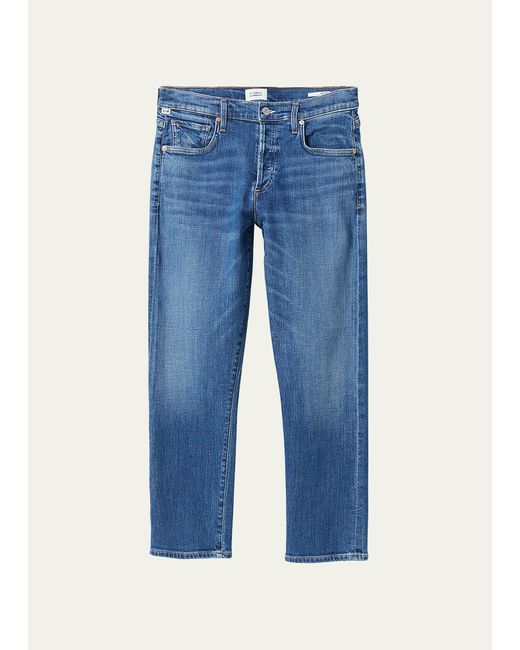 Citizens of Humanity Blue Emerson Cropped Low-rise Boyfriend Jeans