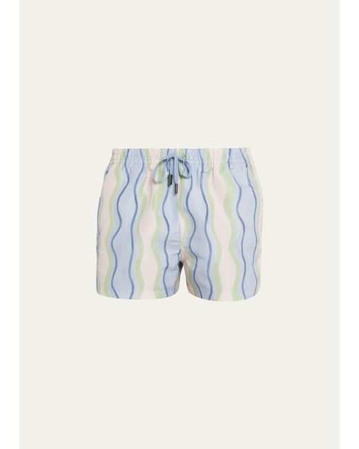 Jacquemus Multicolor Wave-print Fitted Swim Trunks for men