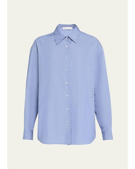 The Row Blue Attica Oversized Button Down Shirt