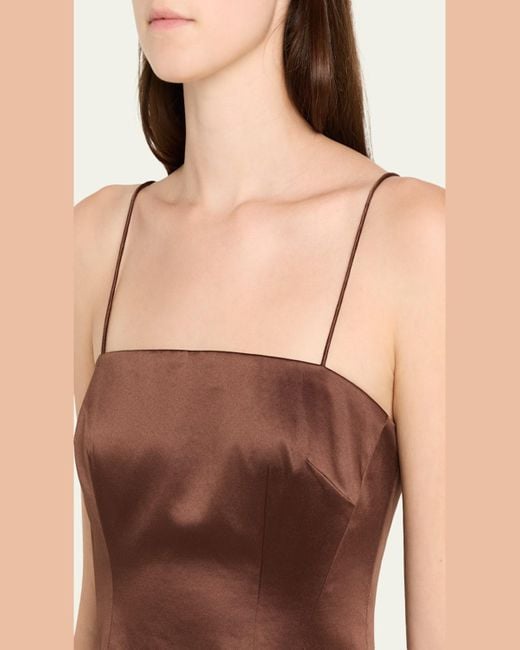 LoveShackFancy White Cassana Satin Sleeveless Top