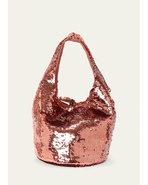 J.W. Anderson Pink Mini Sequin Shopper Tote Bag