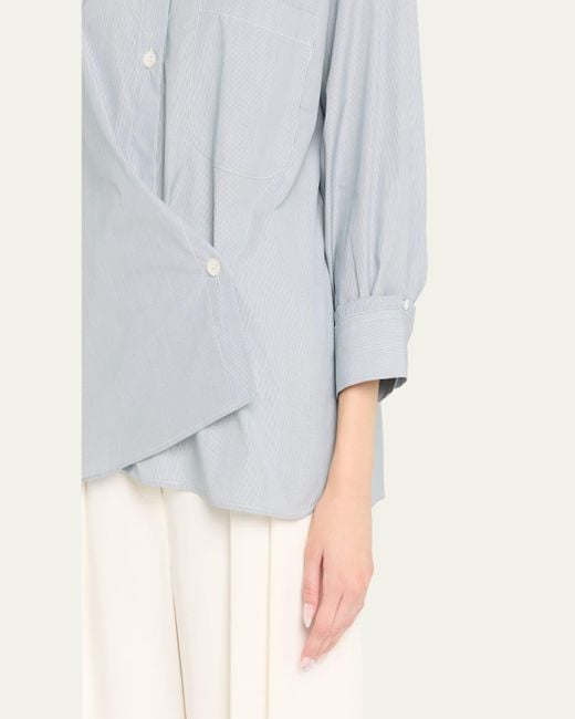Twp White New Earl Striped Button-Front Shirt