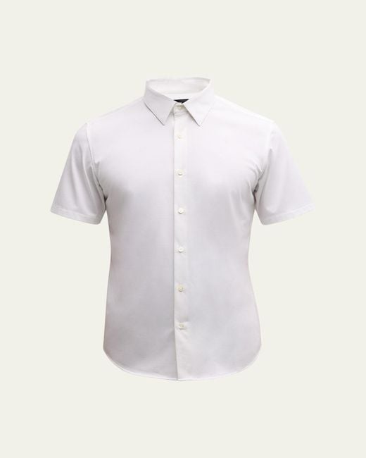 Theory White Irving Short Sleeve Shirt for men