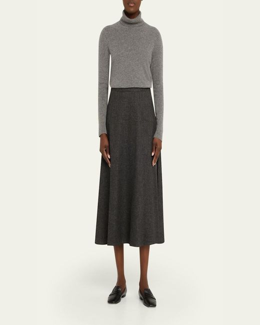 Vince Women's Black Jaspe A-Line Skirt mid length skirts