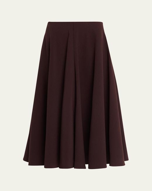 Prabal Gurung Purple Front-Seam Circle Midi Skirt