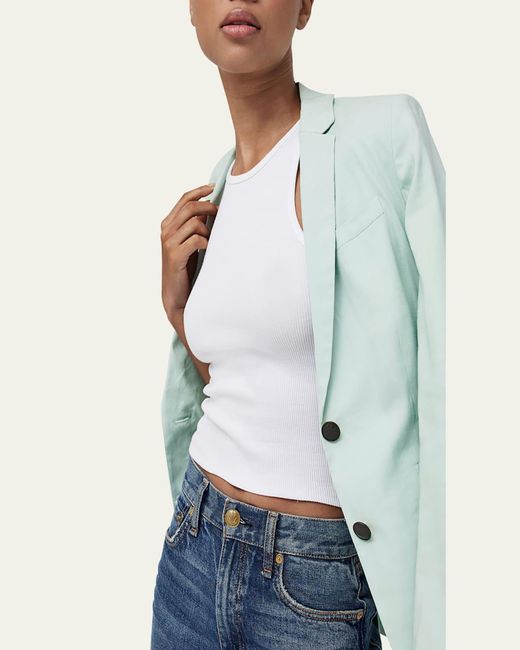 Rag & Bone Blue Razor Linen Blazer