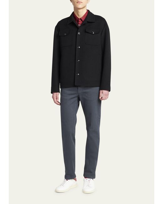 Kiton Black Wool-cashmere Shirt Jacket for men