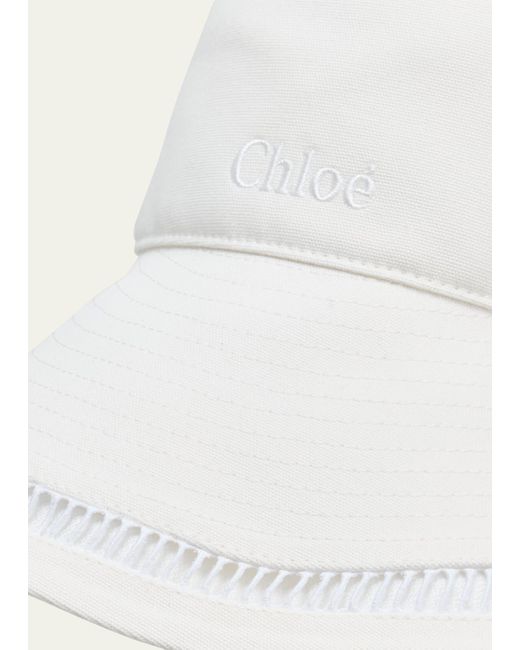 Chloé Natural X High Summer Logo Embroidered Bucket Hat
