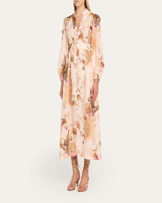 Zimmermann Natural Ascension Plunge Maxi Dress