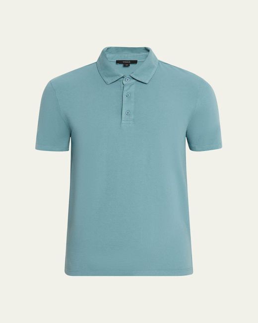 Vince Blue Garment-Dyed Polo Shirt for men