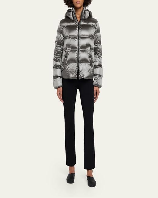 Moncler Gray Quilted Short Down Jacket