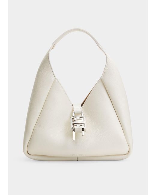 Givenchy Mini Padlock Hobo Bag In Calf Leather in Natural | Lyst