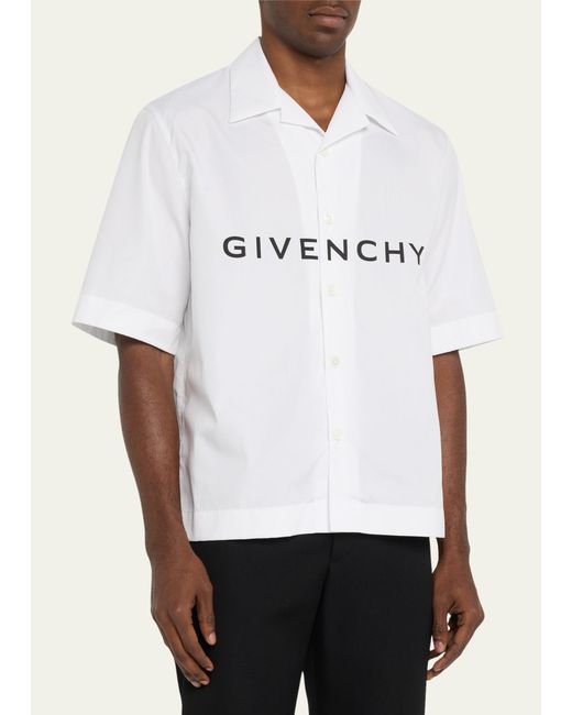 Givenchy Natural Boxy-fit Logo Camp Shirt for men