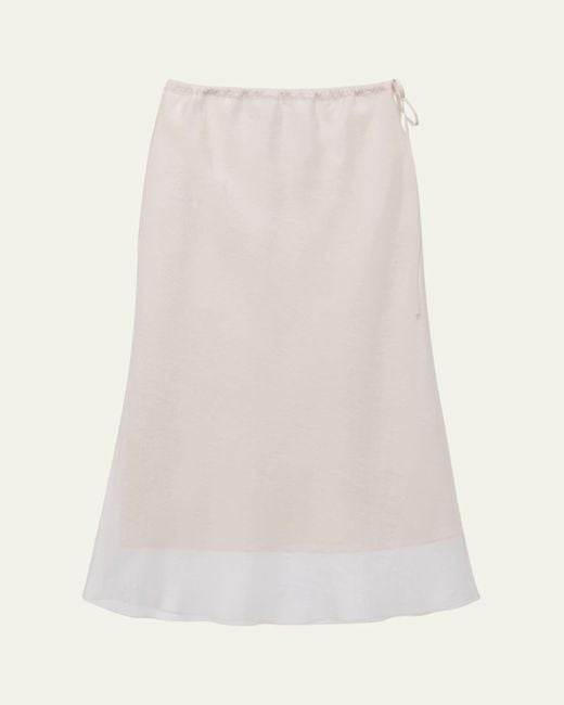 DUNST White Layered Midi Slip Skirt