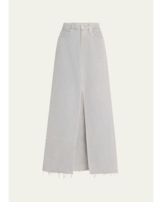 SLVRLAKE Denim White Low-rise Denim Maxi Skirt