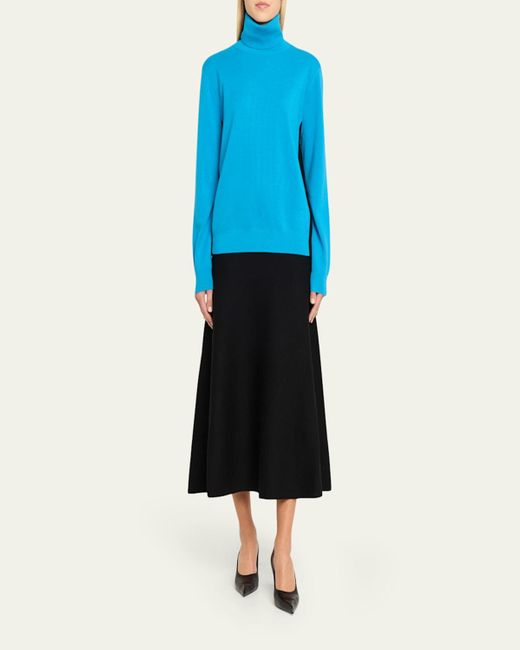 Zankov Black Zander Colorblock Mohair-Blend Midi Skirt