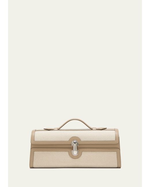 SAVETTE Natural The Slim Pochette Canvas Top-handle Bag