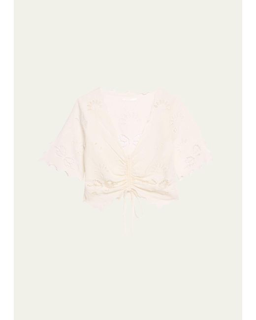 Mother Natural The Social Butterfly Embroidered Top