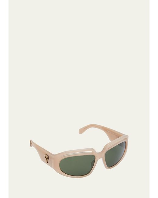 Palm Angels Natural Heights Square Acetate Sunglasses