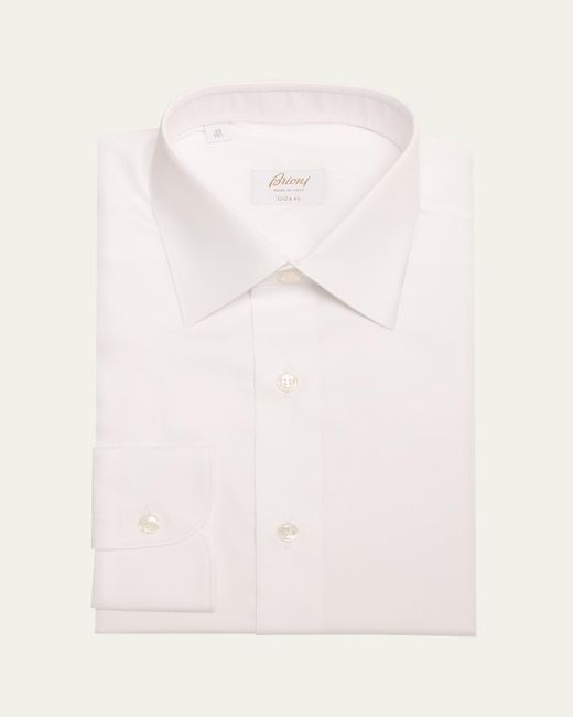 Brioni Pink Brew Giza 45 Cotton Twill Dress Shirt for men
