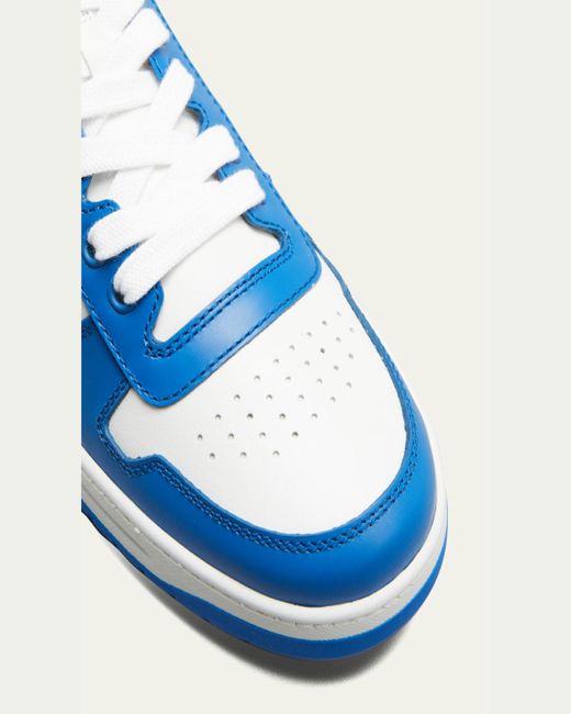 Prada White Downtown Brand-Plaque Leather Low-Top Trainers