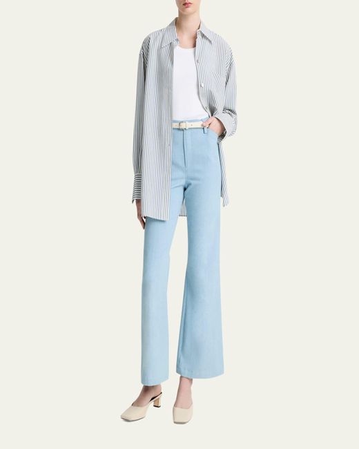 Vince Blue Furrow Stripe Button-Front Shirt