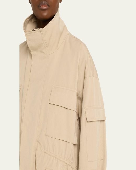 Plan C Natural Oversized Nylon Utility Jacket