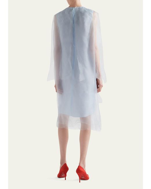 Prada White Sleeveless Technical Voile Dress