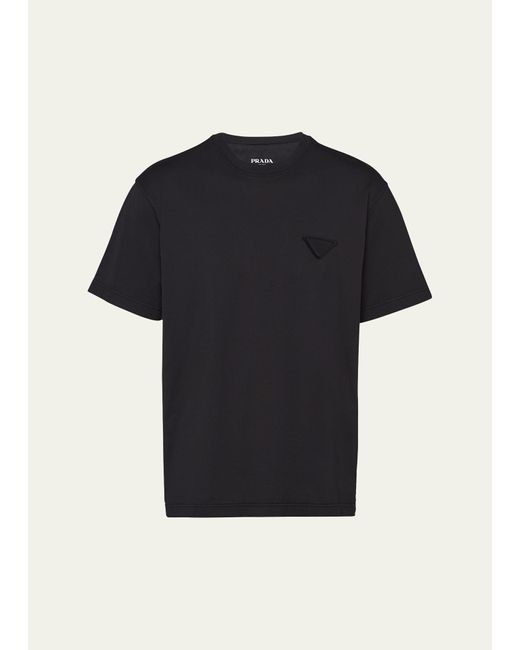 Prada Black Jersey Conceptual Logo T-shirt for men
