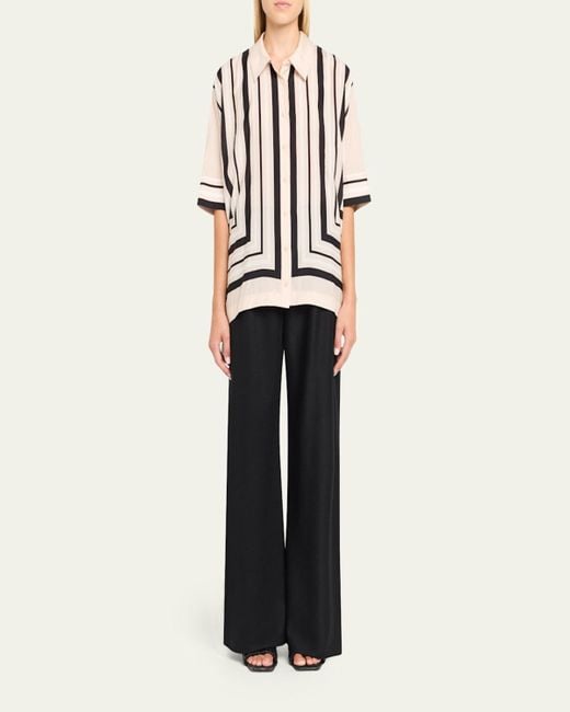 Jonathan Simkhai White Bowman Oversized Button-Front Shirt