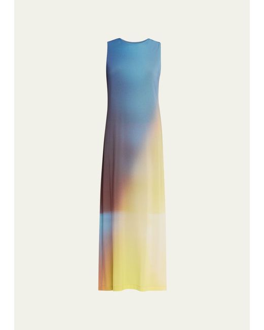 Issey Miyake Blue Light Leak Ombre Maxi Dress