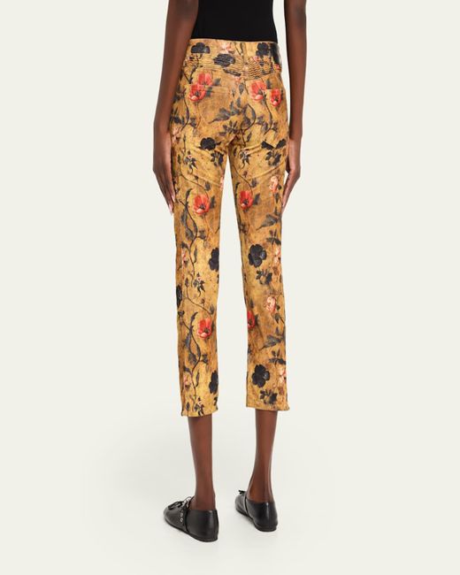 R13 Multicolor Boy Straight Coated Floral Jeans