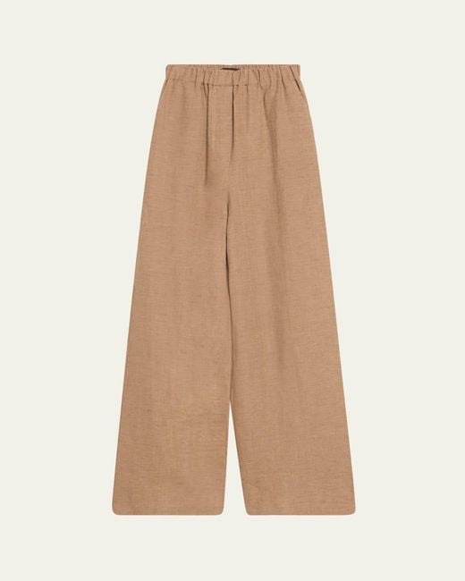 Loro Piana Natural Valerio Linen Straight-Leg Sunny Trousers