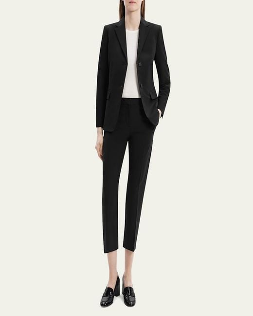 Theory Black Traceable Wool Slim Single-Breasted Blazer