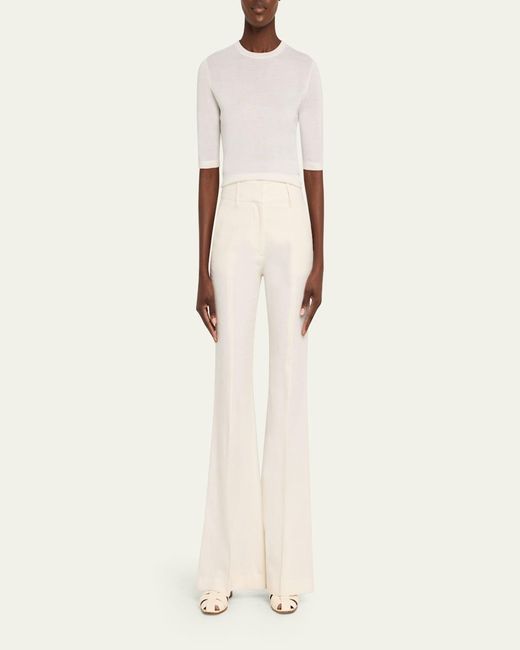 Gabriela Hearst Brunner Short-Sleeve Cashmere-Silk T-Shirt in Natural ...