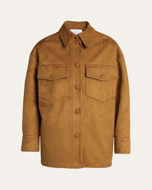 Stella McCartney Brown Long-Sleeve Alter Suede Overshirt