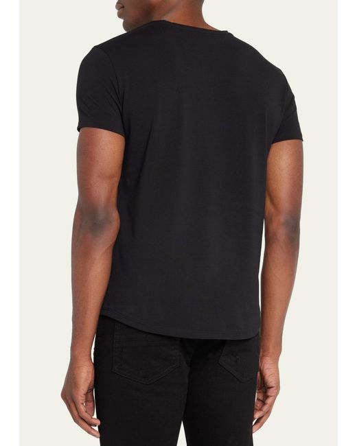 Monfrere Black Dann Solid Crew T-shirt for men