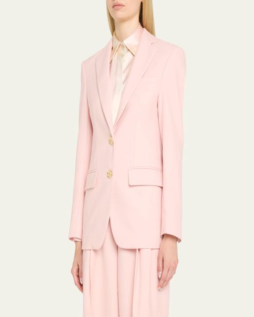 Sergio Hudson Pink Single-Breasted Wool Blazer