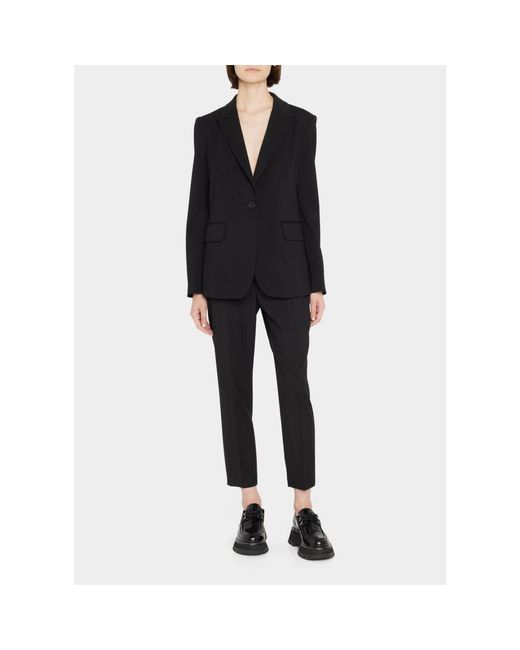 Kobi Halperin Black Collette Peak-Lapel Single-Button Jacket